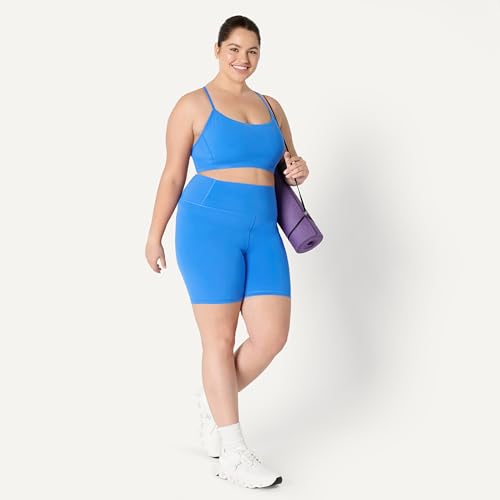 Amazon Essentials Women's Women's FormFlex Shorter Inseam Biker Shorts, Blue, X-Large - image 8