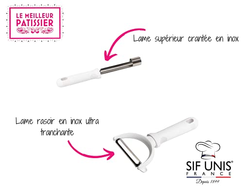 SIF UNIS 903 Le Meilleur Pâtissier X France-Razor Peeler 75 mm and Apple Corer 100 mm-Kitchen Baking Tools Cake Accessory Professional Design - Image 2