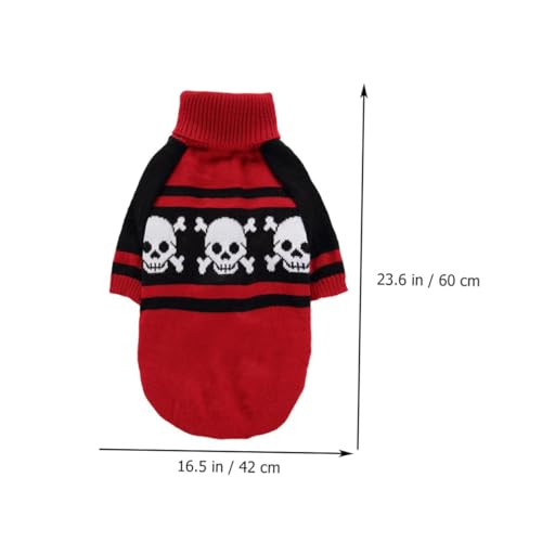Disfraz de perro Beaupretty Halloween XL rojo calavera miniatura 2