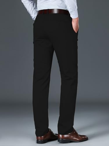 Image of AVANOVA Men's Light Grey Solid Trousers Light Business Style Slightly Stretch Straight Leg Pants for Outdoor Casual Daily (Trouser 127)