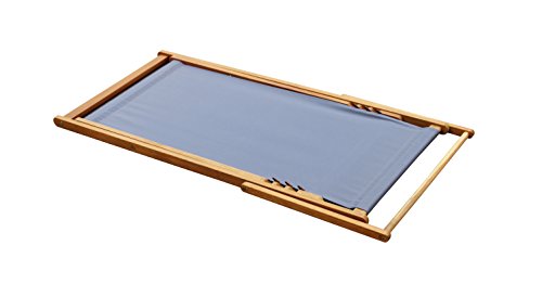 Solid Eucalyptus Wood Foldable Sling Chair Garden Seating, Hold 250lbs, Grey Canvas, Adjustable with 3 Reclining Positions. No Assembly. Comfortably Relax Chair in Garden Porch Pool