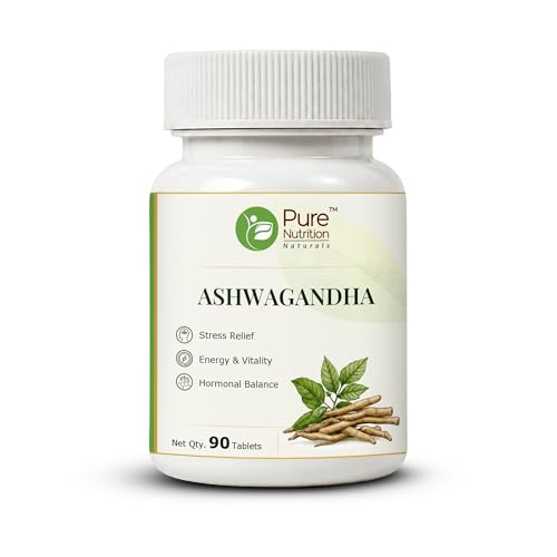 Image of Pure Nutrition Ashwagandha Supplements | 100% Pure Ashwagandha Root Extract Tablets for Men & Women for Stress Relief, Energy, Stamina, Vitality & Daily Wellness Support for Men & Women | Herbal Ayurvedic Formula for Mind & Body Balance - 250mg 90 Tabs