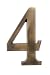 Produktbild HUBER Hausnummer 4 aus Messing 20 cm I Hausnummern für Haus & Tür I Hausnummer XL I Hausnummernschilder in edlem Messing 3D Design, house number
