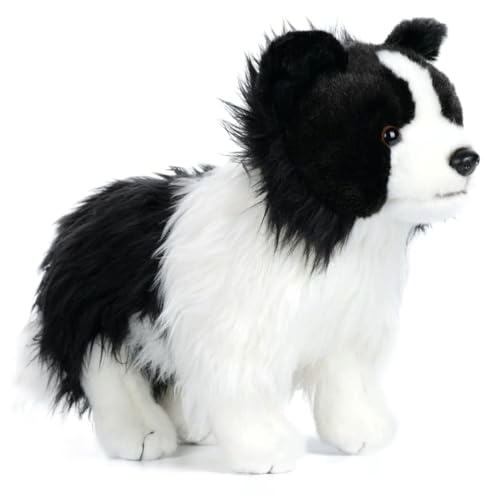 Chien en peluche Border Collie réaliste de 27 cm, le doudou parfait sans allergie