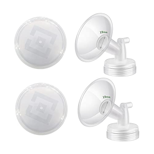 Image of Begical 19mm Flange&Flange Cover Compatible with Spectra/Motif Luna/Amada MYA/Cimilre Breastpumps Replacement Pump Parts/Flanges/Shields. Compatible with Spectra S1 S2 9 Plus Parts/Accessories