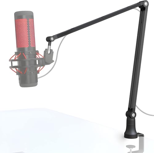 Image of kh Microphone Arm stand, 83cm long, Ratable 360,Premium light weight & slick design height & position adjustable Suspension Boom Scissor stand for Live Streaming, Gaming, Podcasting