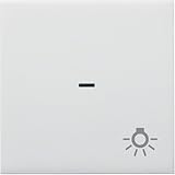 Ausführung=einteilige Taste Hager Wippe Kontroll b.weiß WYA320 mit Licht-Symbol kallysto Abdeckung für Schalter, Taster, Dimmer, Jalousie 3250617025218