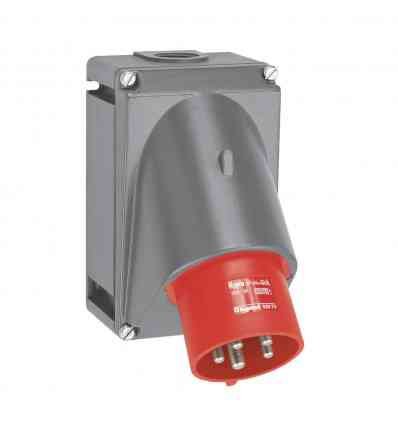 Fiche inclinée Hypra 32A - 3P+N+T - 380V~ à 415V~ - plastique - IP44