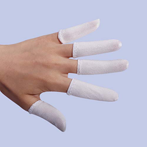 Healifty 200Pcs Algodão Dedeiras Dedo Sweatproof Mangas Dedo Guarda Anti-Risco