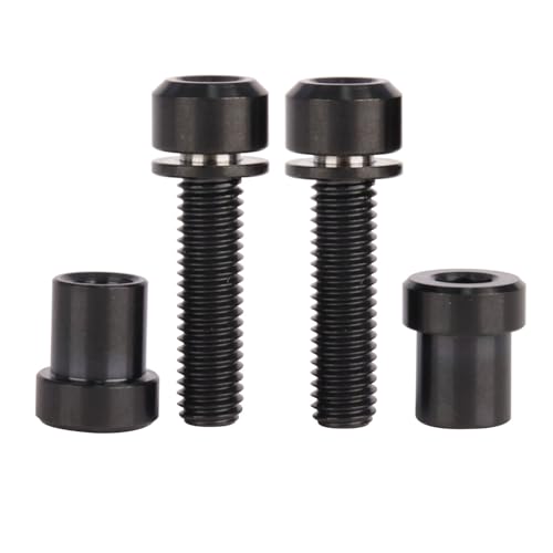 Image of Titanium Bolt M5x16 18 20mm with Washer Steerer Clamp Nut for Bicycle Stem Front Forking Lock Pack of 2 (Black, M5x20mm)