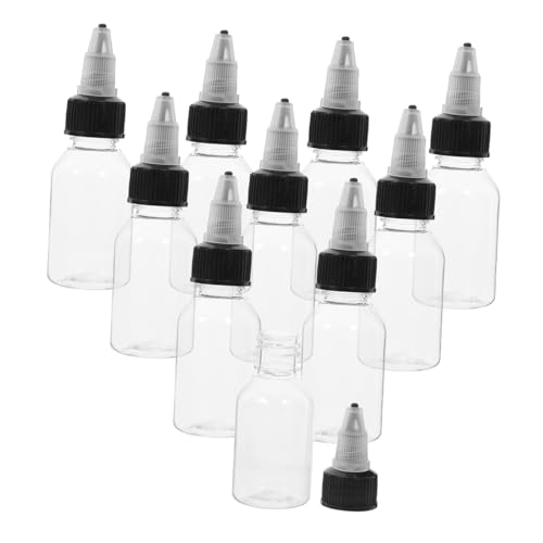 FUNOMOCYA 10pcs Plastic Sample Bottles Wide Mouth Pointed Tip Leakproof Dropper Bottles 25ml Refillable Containers for Cosmetics Ink