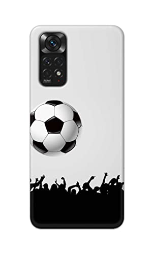 Image of Printed Hard Back Cover Case for Mi Redmi Note 11 4G Back Cover (Football Icon) -702