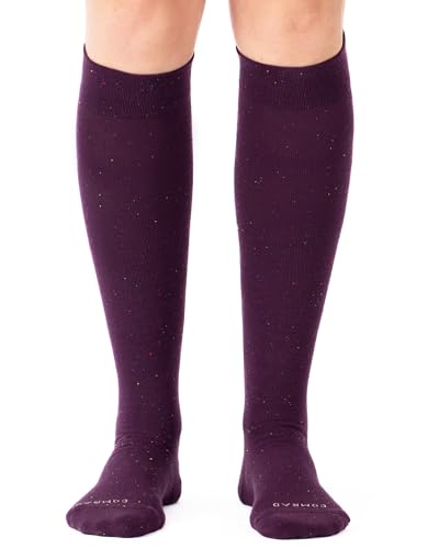 Comrad Recycled Cotton Knee High Socks - 15-20mmHg Graduated Compression Socks - Soft & Breathable Support Socks, Unisex