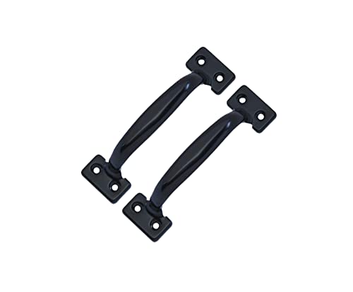 QCAA Door Pull 6-1/2 Steel Black Coated 2 Pack Made in Taiwan