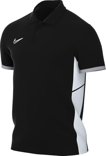 Nike Academy 25 Polo De Football À Manches Courtes Dri-Fit pour Hommes, Black/Wolf Grey/White/White, FZ9759-010, M