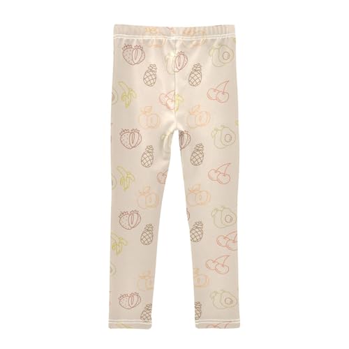 Hand Drawn Fruit Girls Leggings,Workout Leggings for Girls Toddler Athletic Legging Size for 3-10T2