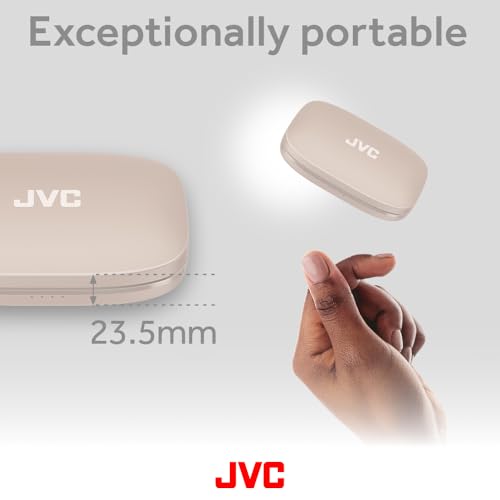Image of JVC New Nearphones Open Ear True Wireless Headphones with 16mm Large Drivers for Powerful Sound, Single Ear use, Compact Size, and Long Battery Life (up to 38 Hours) - HANP50TC (Beige)