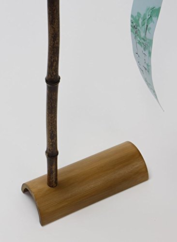 風鈴　黒竹製スタンド付き① 風鈴 黒竹製スタンド付き① Amazon.co.jp: 竹細工「室内用・黒竹