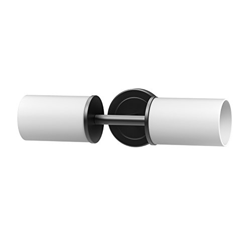 Image of Gatco 1683MX Latitude II 2-Light Bathroom Vanity Light Fixture, Double Wall Sconce, Vertical or Horizontal Mount, Matte Black