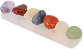 Kit de Pedras dos Sete Chakras com Bastão de Selenita