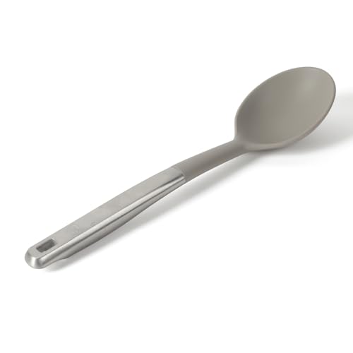 Image of Calphalon Prime Kitchen Spoon, Cooking Spoon with Silicone Head and Stainless Steel Handle, Heat-Resistant Nonstick-Safe Spoon for Stirring, Mixing & Serving
