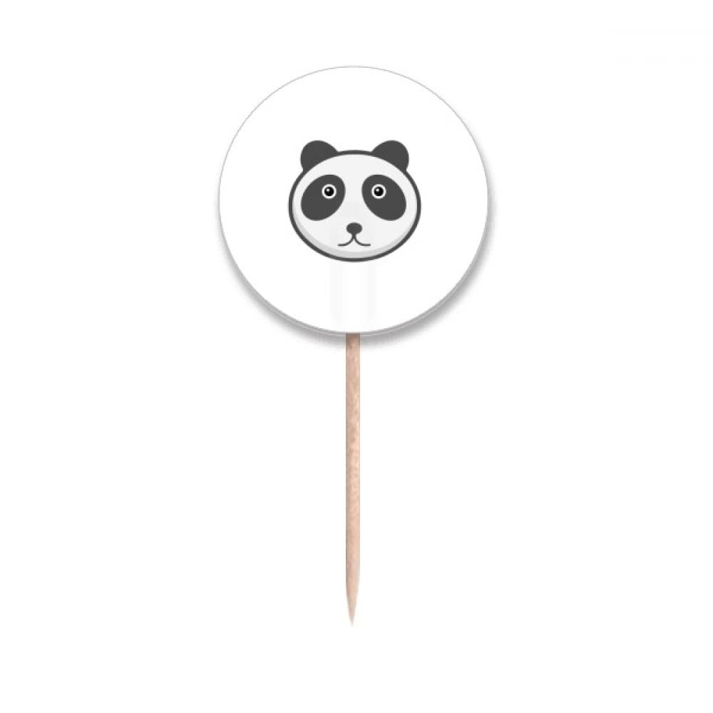 Cartoon Animal Lovely Panda Mildness Toothpick Flags Round Labels Party Decoration