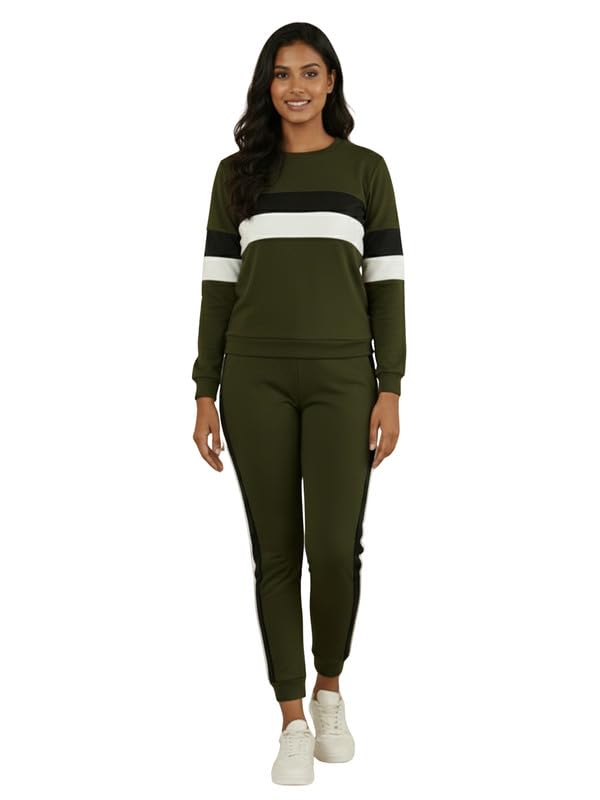 dtr fashion Women's Cotton Blend Taped Tracksuit | Co-ord Set For Women|Track Suit Set For Women-picture-51