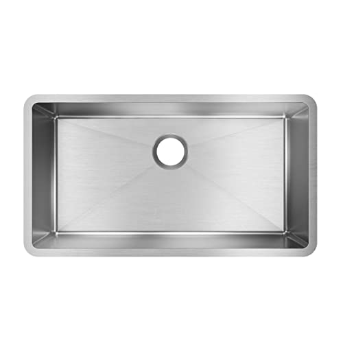 Elkay Crosstown EFRU311610T 33" - 10" Depth Single Bowl Undermount Stainless Steel Kitchen Sink, Polished Satin #1