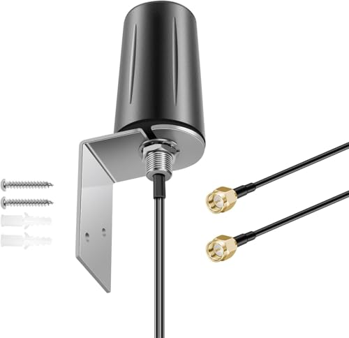 Image of 2x2 MIMO Omnidirectional Low Profile 4G LTE 5G External Antenna SMA Male Connector with 10ft Cable for Boosts Performance of 4G /5G Routers Hotspot Verizon AT&T T-Mobile RV Home Internet