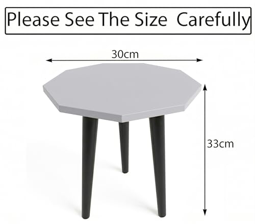Image of UHUD CRAFTS Multipurpose Wooden Foldable Side Table /End Table /Plant Stand /Stool for Living Room & Bedroom | Kids Play Furniture Table - Grey