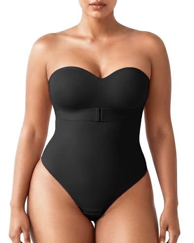 Image of Shapewear Bodysuit Tummy Control Strapless Bra Shapewear for Women Strapless Faja Body Shaper Thong Light Shapewear