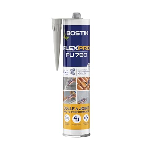 Bostik Colle Flexpro PU 790 Gris – Mastic Colle et Jointe Multi-Usages – Tous Matériaux –...