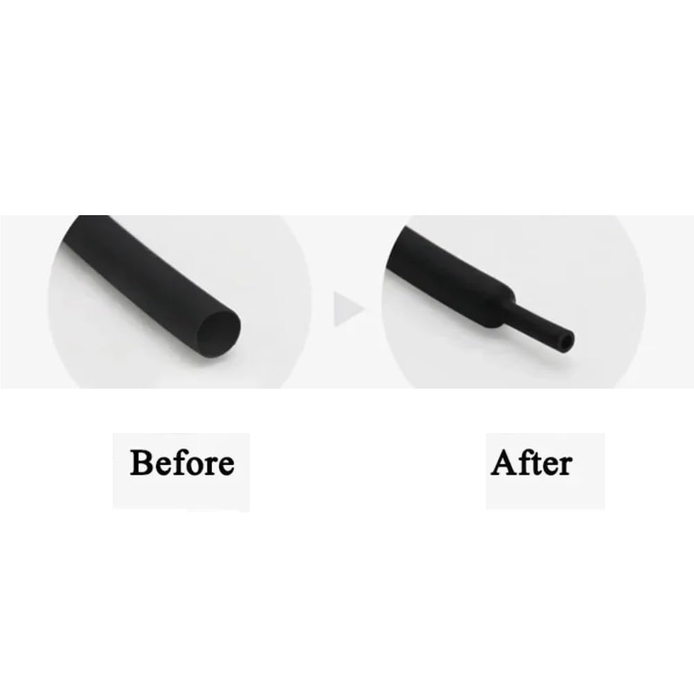 Tubo termorretráctil de poliolefina 3:1 sin Pegamento, Negro, Forma Larga, Funda Protectora for Cable, 1 Pieza(50MM*5METERS)