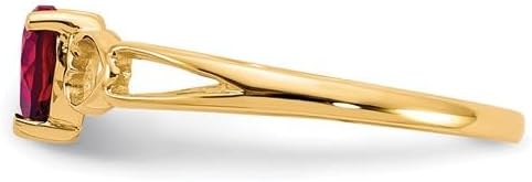 Fine Color Jewels Valentines Gift for Women Genuine Solitaire 14K Yellow Gold Heart Birthstone Ring Birthstone Jewelry Gift for Wife or Girlfriend - Gold Heart Ring for Her - Image 3