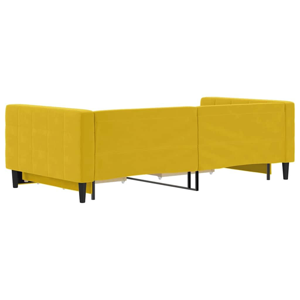 Sofa 2 w 1 z łóżkiem gniazdowym i szufladami, rozkładana dwuosobowa sofa z schowkiem, aksamitna tapicerka, drewniana i metalowa rama do salonu
