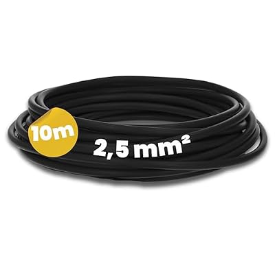 Kalitec 10m H07V-K 2,5 mm² Negro Cable Eléctrico Flexible Unipolar PVC