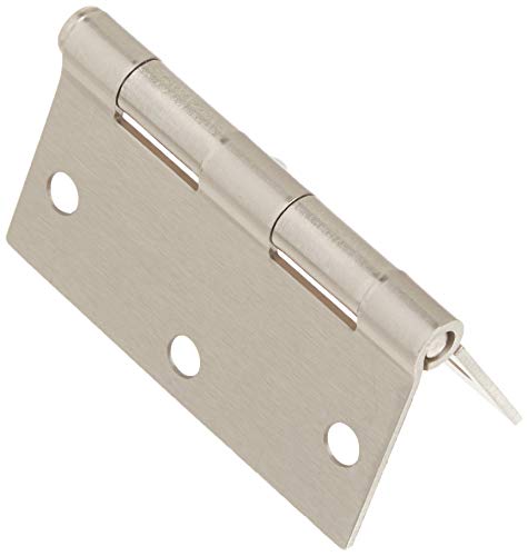 Global Door Controls 3.5 In. X 3.5 In. Satin Nickel Plain Bearing Steel Hinge - Set Of 2 #TOP3