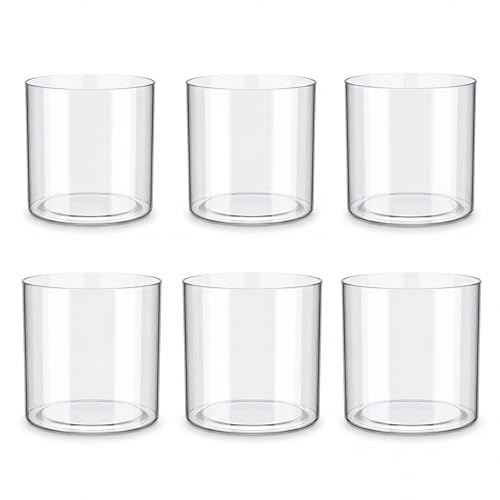 meekoo 6 Pcs Flower Acrylic Vase Cylinders Round Decorative 4