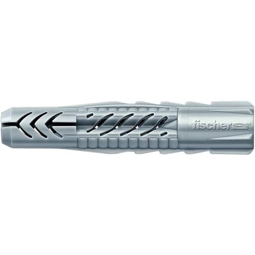 fischer Universaldübel UX 10 x 60 Schachtel mit 50 Nylondübeln Allzweckdübel ohne Rand für optimalen Halt bei Befestigungen in Beton Gipskarton Kalksand-Lochstein uvm. 77871 Standard