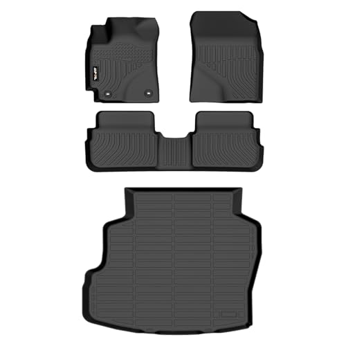 AIPOIL® Floor Mats & Cargo Liner Set for 2009-2013 Toyota Corolla All Weather Protection TPE Anti-Slip Automotive Full Set Custom Car Mats Accessories - Black