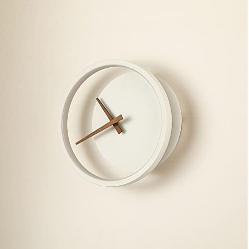 GLigeT Wanduhr Wandleuchte Wohnzimmer Moderne minimalistische Schlafzimmer Nachttischlampe Persönlichkeit Restaurant Mute Clock Modellierung Lichter Home Deco Wanduhren (Color : White)
