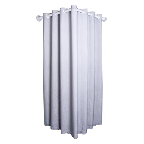 Cortinas de privacidad para probadores con barra en forma de L, cortina gris lavable de 70x90 2