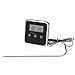 SPI Termometro elettronico Host Display Digitale LCD Termometro Cucina BBQ Timer Cottura Cibo Termometro per Carne per Grill Forno Orologio Timer con sonda, Nero