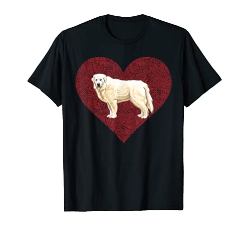 Great Pyrenee Valentines Day Dog Love Fingerprint T-Shirt, Black