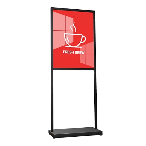 Cjgyz Sign Holder Floor Stand, Heavy Duty Pedestal 22×28 in Slide-In Double Sided Poster Banner Stand for Board Display (Black)
