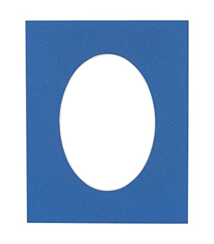 16x20 Mat Bevel Cut for 12x16 Photos - Precut Royal Blue Oval Shaped Photo Mat Board Opening - Acid Free Matte to Protect Your Pictures - Bevel Cut for Family Photos, Pack of 1 Matboard Show Kit with