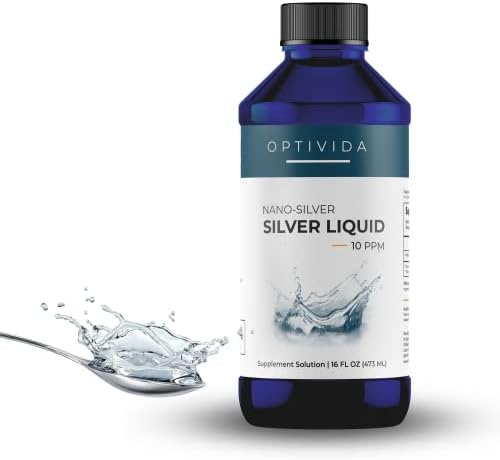 Optivida Health- Colloidal Nano Silver Liquid for Immune Support, All Natural & Promotes A Healthy Immune System Silver Liquid Solution 10PPM (1 Pack)