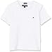 Tommy Hilfiger T Camiseta Básica de Manga Corta, Blanco (Bright White), 164 (Talla del Fabricante: 14-15) para Niños