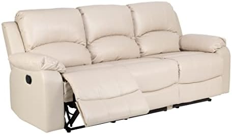 Black 2 Seater Recliner Sofa, Handcrafted in the UK, Sustainable Engineered Leather, Birchwood Frame - Modern Style Living Room Furniture - Free assembly Included