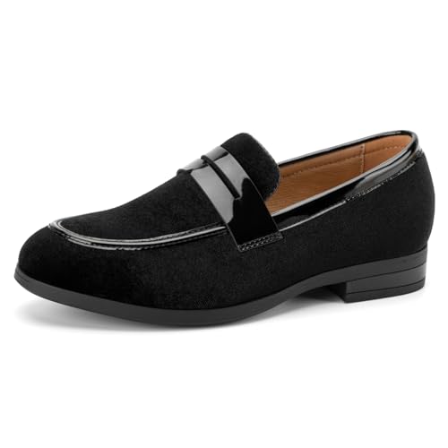 JITAI Velvet Boy's Dress Shoes Slip-On Loafers Wedding Shoes for